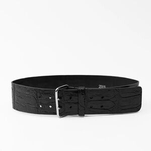 Zara Rectangular buckle leather belt
